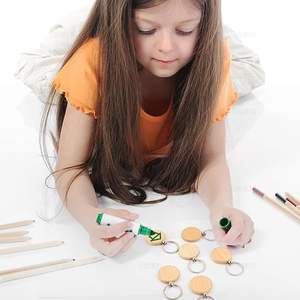 Los Más Vendidos: Lotes de Llaveros de Madera WOQI, Rodajas de Madera sin Acabado con Anillas <span class=keywords><strong>para</strong></span> Grabado Láser, Pirograbado, Regalos al por Mayor - Product Image 5