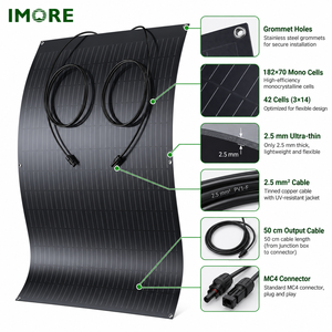 Paneles Solares Flexibles de 120W, Monocristalinos, 23.1V, Módulos Fotovoltaicos con 18.6% de Eficiencia, Impermeables IP67, para Techos de Viviendas, Balcones, Autocaravanas, Barcos y Yates - Product Image 5