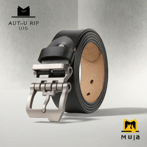 Cinturón de piel de vaca auténtica Retro para hombre superventas, capa superior con pasador de aleación para hebilla, salida directa de fábrica al por mayor - Product Image 2