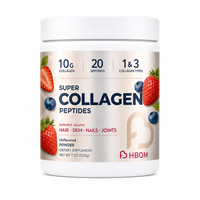 Collagène hydrolysé en poudre BioFlex Super Collagen Peptides types 1 et 3 pour les cheveux, la peau, les ongles et le soutien des articulations 10g