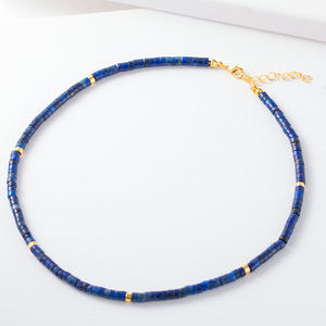 수제 보석 하이시 비즈 목걸이 남성 여성용 – 라피스 라줄리, 터쿼이즈, 말라카이트, 타이거 아이 스톤 비즈 초커 목걸이 - Product Image 2