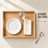 Plateau de service en bois massif, design moderne pour la cuisine et le salon, rangement portable pour boissons et vaisselle