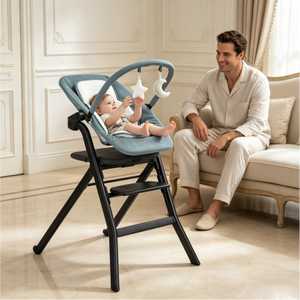Seggiolino Rialzato 2 in 1 Convertibile per Bambini, Seggiolino da Pasto per Neonati e Bambini, Sgabello per Alimentazione, <span class=keywords><strong>Sdraietta</strong></span> per Neonati, <span class=keywords><strong>Seggiolone</strong></span> per Bambini - Product Image 1