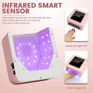 36LEDS Nail <b>Lamp</b> Rechargeable UV LED Drying <b>Lamp</b> With Fast Drying <b>Wireless</b> Nail <b>Lamp</b> for Curing All Gel With Timer Auto Sensor - Product Image 5