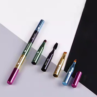 Pinceau portable personnalisé à quatre têtes pour les lèvres, les yeux et les sourcils, en poils synthétiques, en promotion