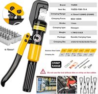 Outil de sertissage hydraulique de 10 tonnes, sertisseur de câbles de batterie de 12 à 2/0 AWG |   Crimps hexagonaux propres et uniformes, 9 matrices (12 AWG-2/0 AWG et 1/8")