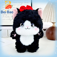 Vente en gros usine : Peluches animaux chat super douces et moelleuses avec logo personnalisé et design nœud, en stock pour machine à griffes
