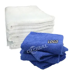 定制经典普通商用浴巾套装白色100% 棉毛巾布沙滩健身房水疗礼品盒