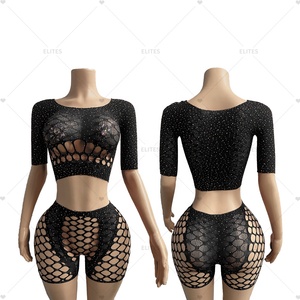 ELITES Tarrifs Included Read to Ship Rhinestones <strong>Fishnet</strong> Wholesale Sexy Performance <strong>Outfits</strong> - Product Image 5