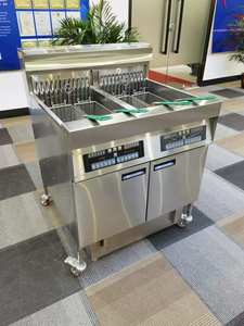 <span class=keywords><strong>Friteuse</strong></span> professionnelle à <span class=keywords><strong>double</strong></span> cuve grande capacité avec 4 paniers et système de filtration d'huile automatique pour cuisine de restaurant rapide - Product Image 3