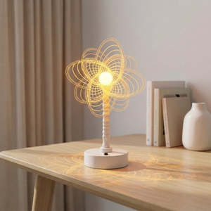 โคมไฟตั้งโต๊ะ LED ลายดอกไม้ลวดทองทันสมัย ควบคุมด้วยระบบสัมผัส Wi-Fi ปรับได้ โคมอะคริลิคสีดำ ขั้วหลอด E26 ใช้ไฟ AC ถนอมสายตา ตกแต่งสวยงาม - Product Image 3