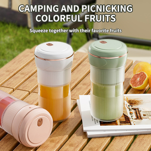 Exprimidores portátiles recargables por USB de 450 ml, mini <span class=keywords><strong>licuadora</strong></span> inalámbrica con 6 cuchillas de acero inoxidable, exprimidor de frutas portátil con preparación rápida en 40 segundos. - Product Image 2