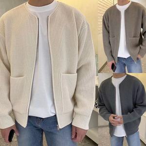 <span class=keywords><strong>Cardigan</strong></span> da Uomo Invernale <span class=keywords><strong>con</strong></span> Zip, Stile Bomber, a Coste, Tinta Unita, Maniche Lunghe, di Tendenza, <span class=keywords><strong>con</strong></span> Logo Personalizzabile - Product Image 4
