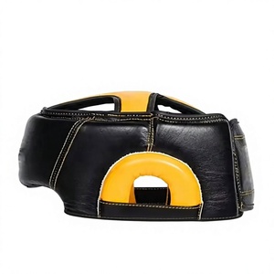 <b>Black</b> Boxing PU Leather Protective Boxing Head Guard with Clear Visor Adjustable Buckle Closure up 7 Air Vents for Adults Unisex - Product Image 4