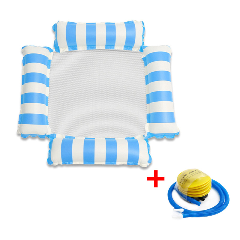 Four-tube striped floating raft-light blue pump-small head