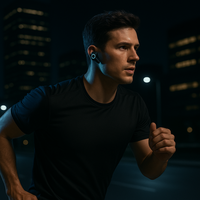 Écouteurs sans fil TWS pour la course nocturne 5.3 avec lumière LED lumineuse, design sportif étanche et longue autonomie de la batterie