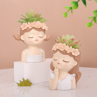P226 Jolie Fille Sculpture Fleur Vase Jardin Aménagement Paysager Céramique & Porcelaine Maison Accessoires Chambre Meubles Cadeaux Décoration