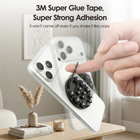 Support de téléphone multifonctionnel en silicone à ventouse, support portable rond à aspiration pour miroir de salle de bain, maquillage et enregistrement