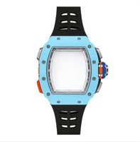 Modische Automatische Mechanische Chronograph-Uhr für Herren, 6501 Serie, Carbonfaser-Gehäuse, Skelett-Design, Herren-Geschenkuhr
