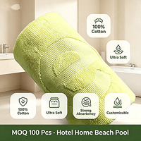 Custom Wholesale 100% Organic Cotton Terry Jacquard Luxury Thick Eco-Friendly Hypoallergenic Bath Beach Towels 450-650gsm