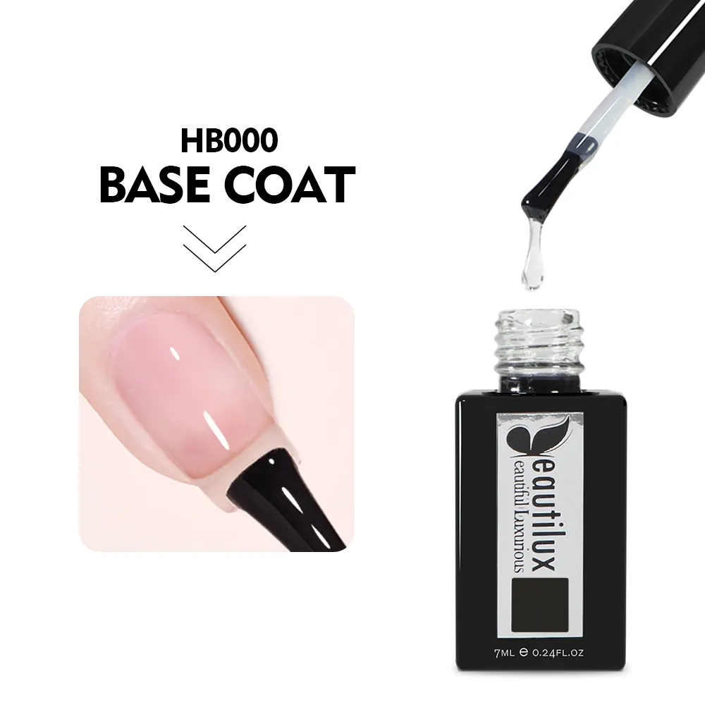 Beautilux Hema Miễn phí làm móng tay móng tay nghệ thuật sơn UV Gel ngâm tắt 7ml cơ sở & TOP COAT Gel Polish