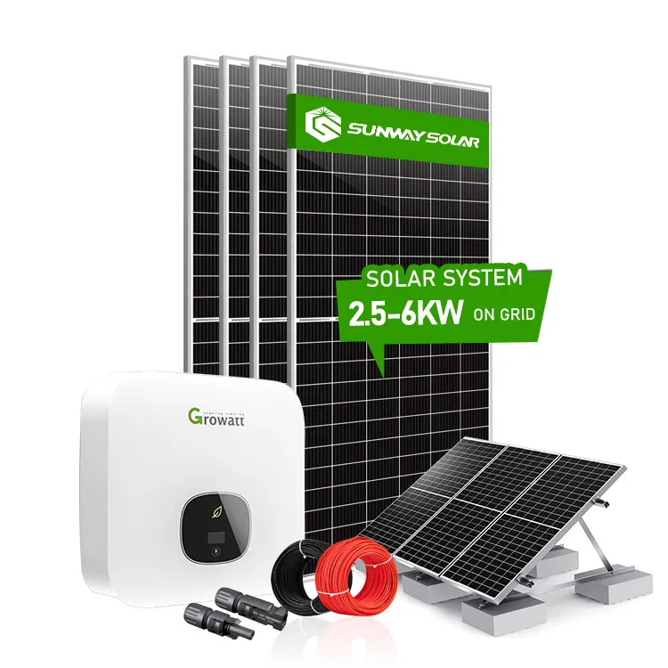 Fácil de instalar completo 5000w 5kw na grade casa kits de energia solar sistema de energia solar