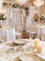 Chandelier moderne en acrylique transparent, haut et conique, pour la décoration des couloirs de mariage et des tables de salle à manger