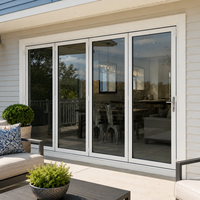 Cloison de patio moderne en alliage d'aluminium noir, double vitrage coulissant, coupe-vent, finition de luxe, pour cave à vin, extérieur, hôtel, hôpital