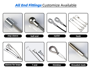 하이 퀄리티 코팅 와이어 로프 슬링 안전 케이블 끈 스틸 와이어 로프 조립 구멍 - Product Image 5