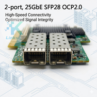 Adaptateur Ethernet filaire Mellanox CX-5 25GbE SFP28 2 ports PCIe 3.0x8 MCX542B-ACAN OCP2.0 pour serveur