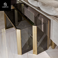 Personnalisé Luxe Contemporain Hall Chambre Cuisine Entrée Table Console Verre Acier Inoxydable