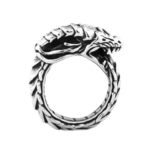 Norwegischer mythischer Drache Schwerindustrie hochwertiger Ring Herren Edelstahl personalisierte modeschmuck Ringe