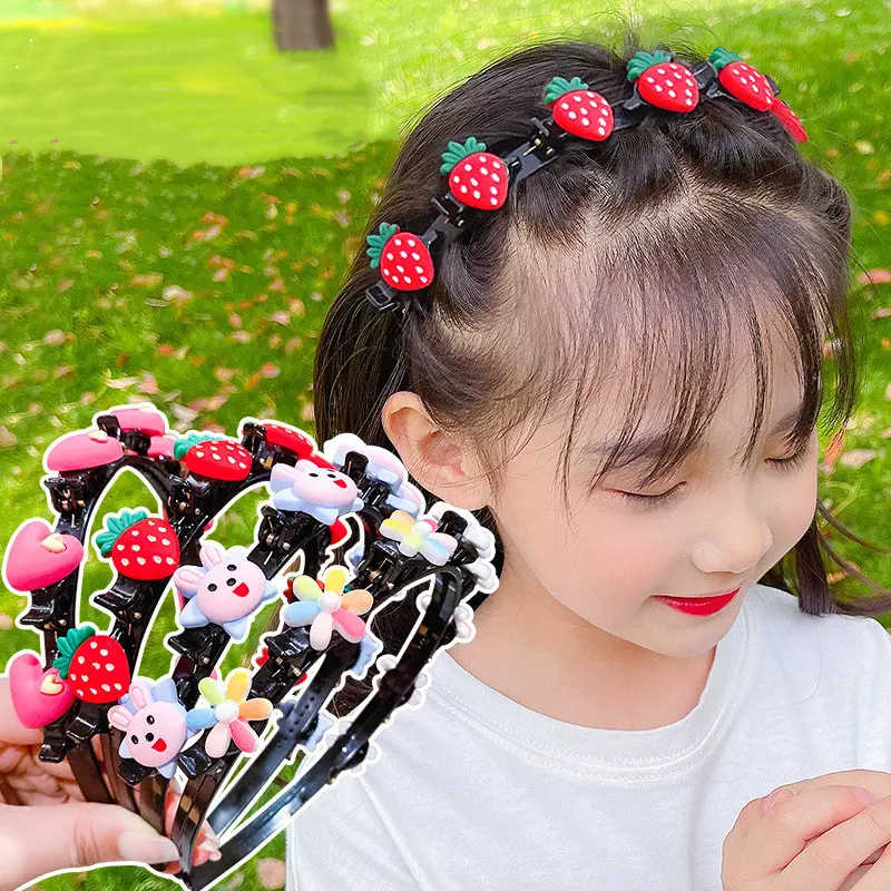 2021 Wholesale Hair Accessories New Design Headband with Little Hair Clips Candy Flower Hair Bands Designer for Kid