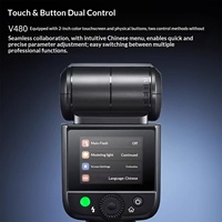 Appareil photo reflex numérique professionnel V480 à écran tactile avec objectif 24-105 mm, griffe porte-accessoire supérieure, synchronisation haute vitesse TTL, batterie Li-ion GN50, portable