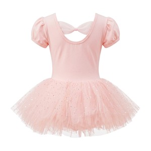 Robe tutu de ballet pour filles, tutu en tulle à paillettes, justaucorps à manches courtes, tenue de scène de danse, robe de princesse - Product Image 3