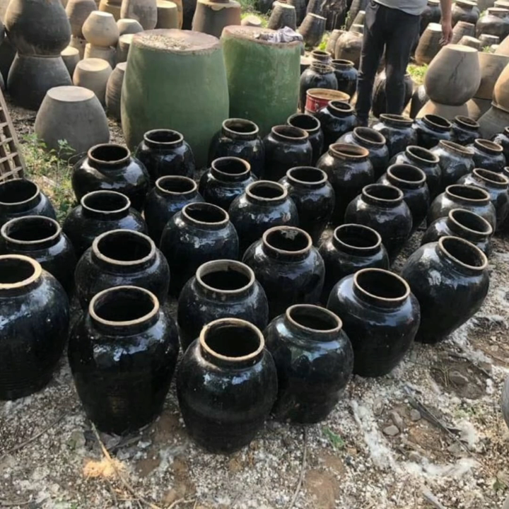 Antique Black Floral Ceramic Planter Pot for Home Decor