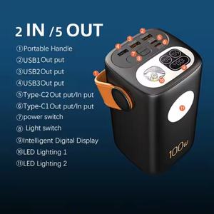 Cargador Portátil Personalizado con Logotipo, 100W, 60000 mAh, con Luz LED, Carga Súper Rápida de 22.5W, para Exteriores - Product Image 2