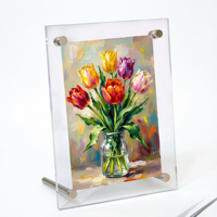 Cadres photo en acrylique transparent en gros, supports de signalisation de bureau de taille personnalisable, pour la décoration intérieure