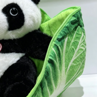 Peluche Panda Créative en Forme de Chou, Peluche Surprise avec Panda Caché dans la Coque de Chou à Fermeture Éclair, Cadeau Surprise, Peluche Personnalisée OEM ODM