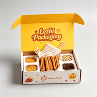 Boîte d'emballage en papier personnalisée de qualité alimentaire pour gaufres, mochi, donuts, sushis, snacks à emporter, churros, avec trous pour sauce