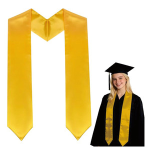 Étole de graduation en forme de V, écharpe de chorale unie, châles de couleur unie pour lycéens, étudiants en licence et master, idéale pour le clergé d'église et les mariages - Product Image 4