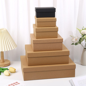 <span class=keywords><strong>Caja</strong></span> de Regalo Personalizada con Tapa, Cartón <span class=keywords><strong>Rectangular</strong></span> Grande de Papel <span class=keywords><strong>Kraft</strong></span> con Cubierta para Recuerdos, Almacenamiento de Cumpleaños, en Existencia - Product Image 5