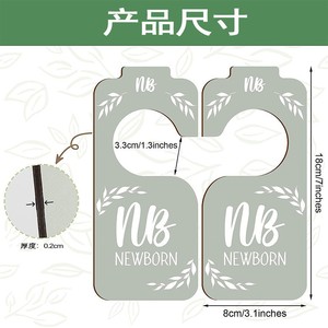 Organisateur de vêtements pour bébé, séparateurs en bois, étiquettes en carton, étiquettes de taille 0-24 mois pour le rangement de la garde-robe de la crèche - Product Image 3