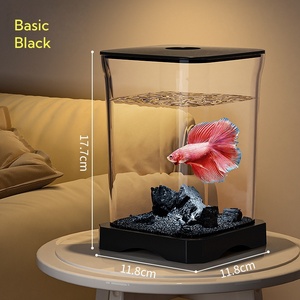 Mini Pecera para <span class=keywords><strong>Peces</strong></span> Betta <span class=keywords><strong>con</strong></span> Iluminación LED, Acuario para Niños y Principiantes, Ideal para <span class=keywords><strong>Peces</strong></span> Betta y Guppies - Product Image 6