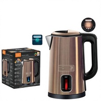 Bouilloire électrique 2000W en acier inoxydable, compatible normes US 110V et UE, avec carafe thermique domestique de 2000ml