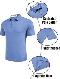 Nouveaux Chemises de Golf Personnalisées pour Hommes avec Logo Imprimé par Transfert Thermique Haute Qualité Séchage Rapide Motif Uni pour Vente en Ligne Prix Bas - Product Image 4