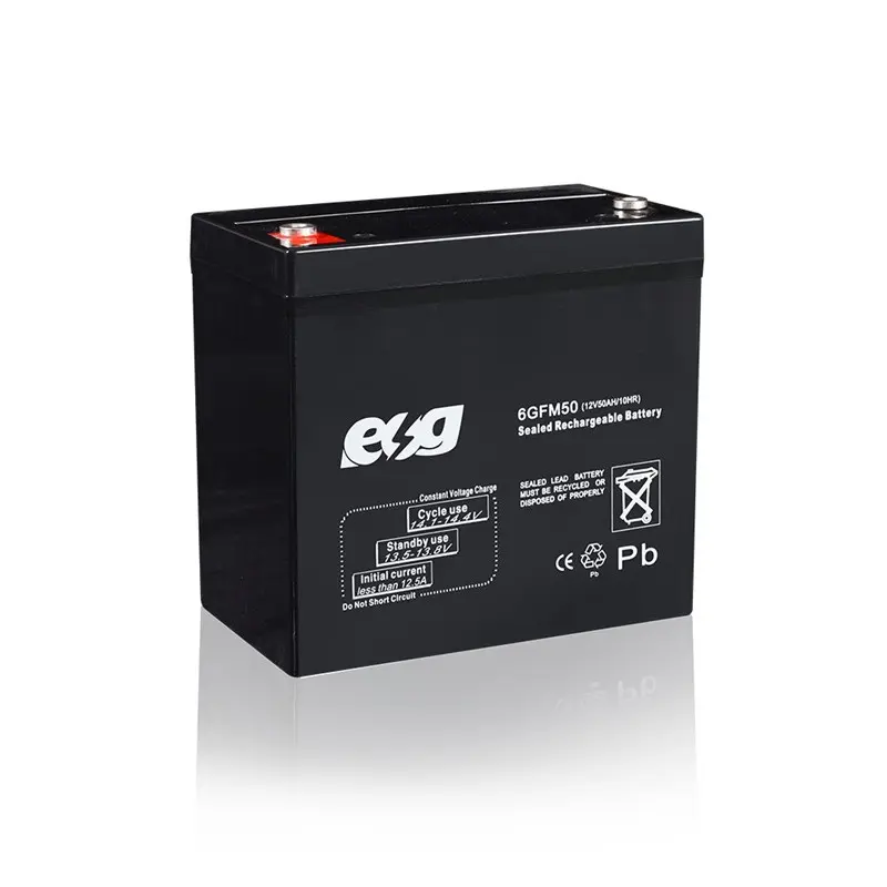 Esg 12v 50ah 55ah chumbo ácido ups exide inversor de alta temperatura vrla pacote de bateria solar portátil