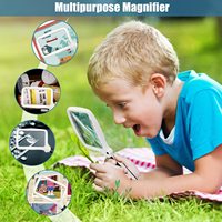 3X Rectangular Foldable LED Reading Magnifier for Seniors, Low Vision & Farsighted Users