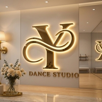 Enseigne métallique LED personnalisée pour salon de beauté, logo mural, enseignes électroniques en métal, enseigne rétroéclairée en métal miroir