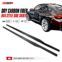 Jupes latérales en fibre de carbone sèche style R44 pour BMW M2 G87 Coupé, paire gauche et droite, 2023+